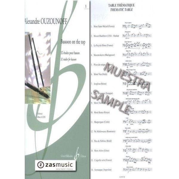 Ouzounoff: Bassoon on the top 32 études pour basson Vol. 1