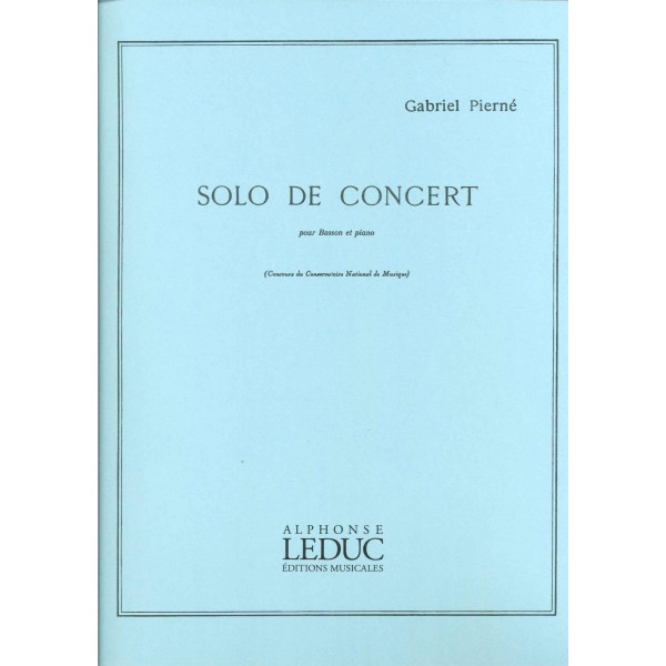 Pierné: Solo de concert Op. 35 para fagot y acompañamiento de piano