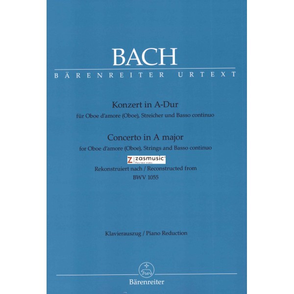 Bach: Concerto in A major para oboe de amor (oboe), Cuerdas y bajo continuo