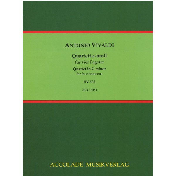 Vivaldi: Konzert c-moll RV 535 for four bassoons (Score and parts)