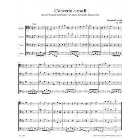 Vivaldi: Konzert c-moll RV 535 for four bassoons (Score and parts)