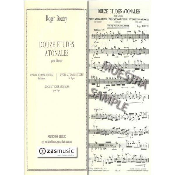Boutry: Douze études atonales para fagot.