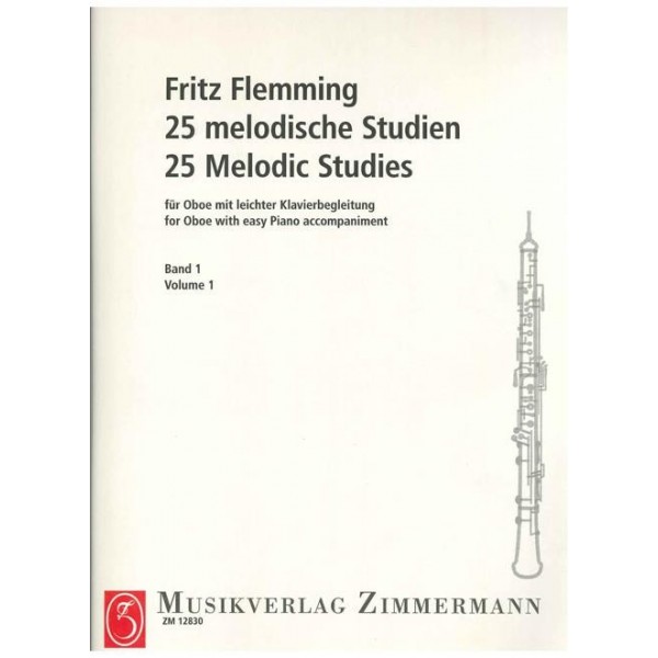 Flemming, Fritz: 25 melodische studien for oboe vol. 1
