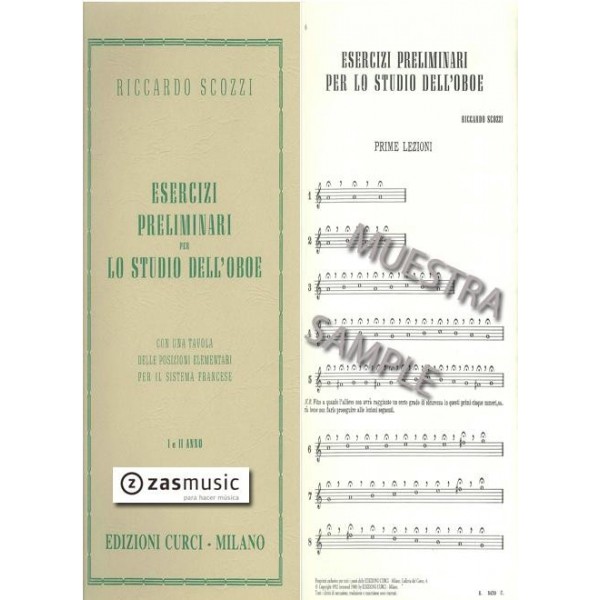 Scozzi: Esercizi preliminari per lo studio del l´oboe