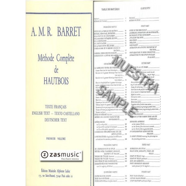 Barret: Méthode Complète de Hautbois Vol. 1