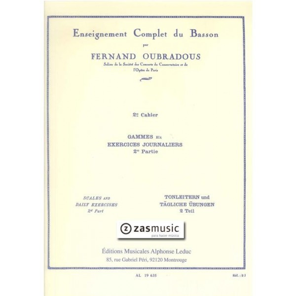 Oubradous: Gammes et Exercices journaliers 2e Parte