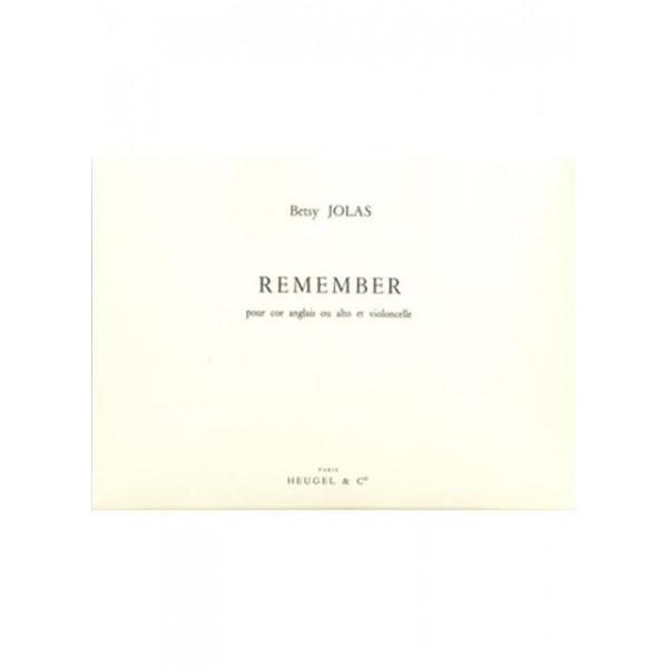 Jolas, Betsy: Remember
