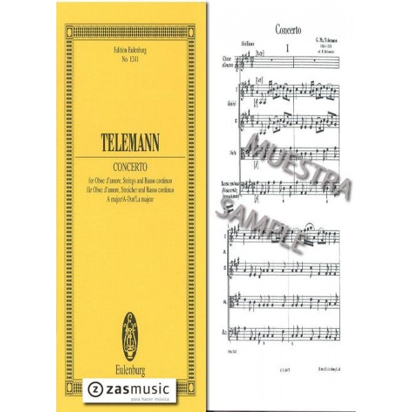 Telemann: Concerto A major for Oboe d´Amore, Strings and Basso continuo.