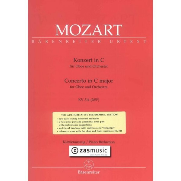 Mozart, Concerto in C major for Oboe and Orchestra KV 314