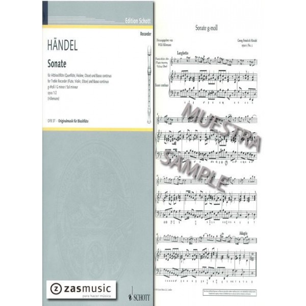 Handel: Sonate Treble Recorder G minor opus 12