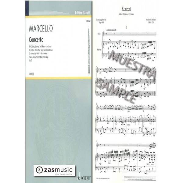 Marcello: Concerto for Oboe, Strings and Basso continuo D minor (piano reduction)