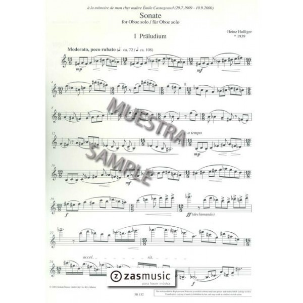 Holliger: Sonate for oboe solo