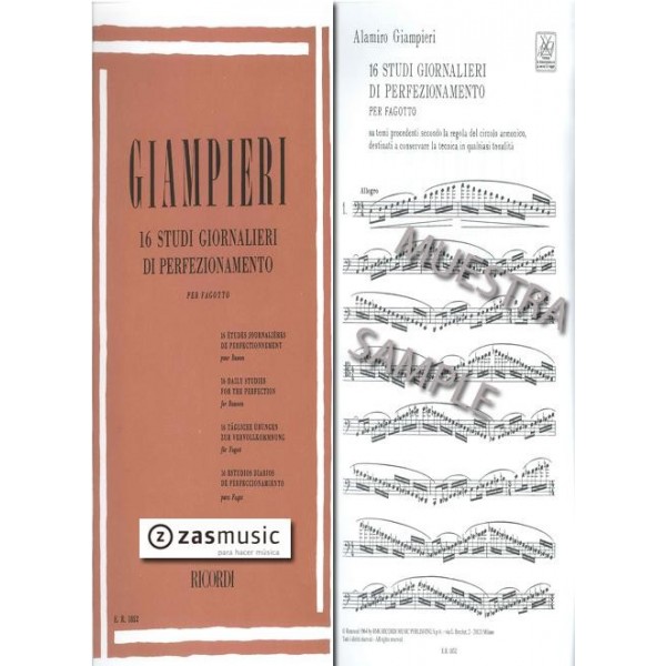 Giampieri, Alamiro16 studi giornalieri di perfezionamento per fagotto