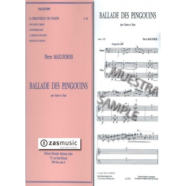 Dubois: Ballade des pingouins para fagot y piano