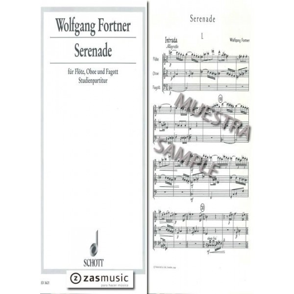Fortner: Serenade (1945) für Flöte, Oboe und Fagott (Studienpartitur)
