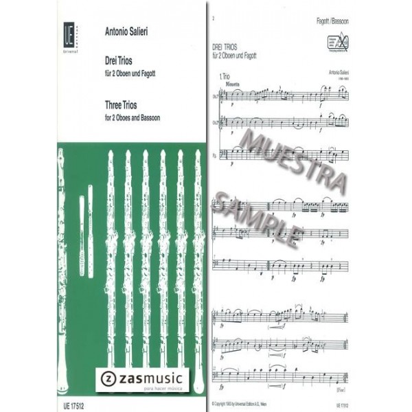 Salieri: Three trios for 2 oboes and bassoon