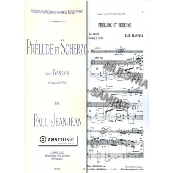 Jeanjean: Prélude et scherzo para fagot y acompañamiento de piano