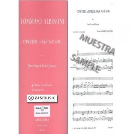 Albinoni: Concerto a cinque for oboe, strings and continuo op. 9 n 11 in Bb