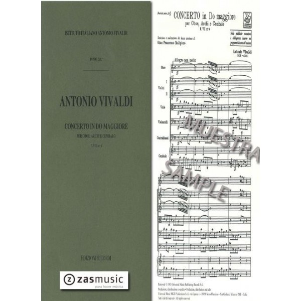 Antonio Vivaldi (1678-1741): Concerto in Do M per oboe, archi e cembalo F.VII nº 6 (RV 447)