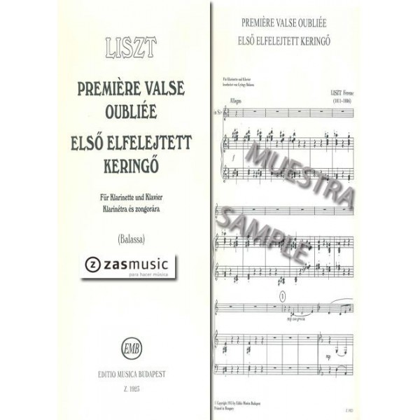 Liszt: Première valse oubliée para clarinete y piano