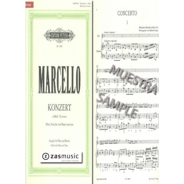 Marcello: Konzert d- Moll Dminor Oboe, Streicher und Basso Continuo
