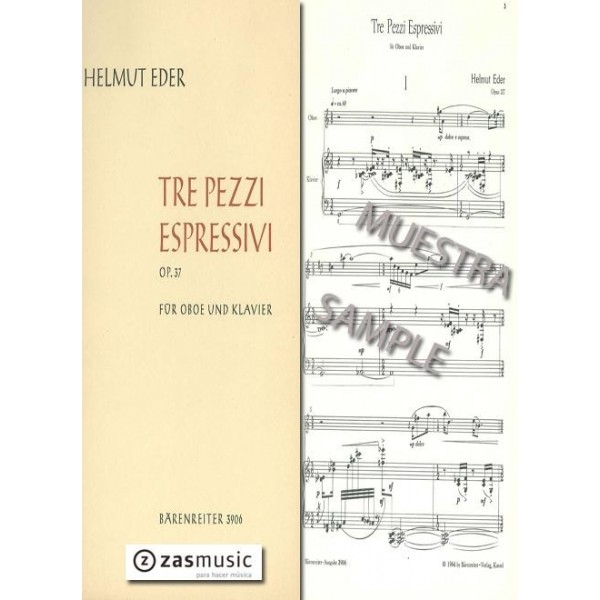 Eder, Helmut: Tre pezzi espressivi op. 37 für oboe und klavier