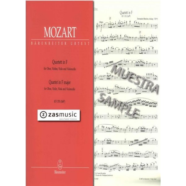 Mozart: Quartet in F major for oboe, violi, viola and violoncello KV 370 (368b)