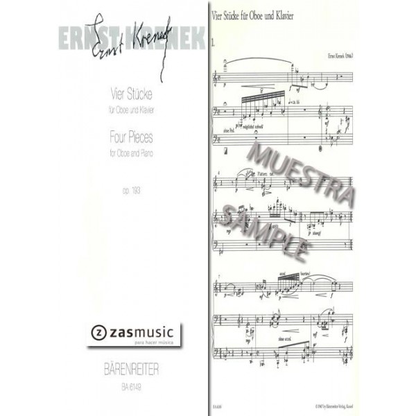 Krenek: Four pieces for Oboe and Piano op. 193