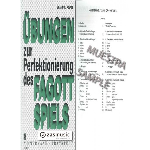 Popov: Übungen zur perfektionierung des fagott spiels