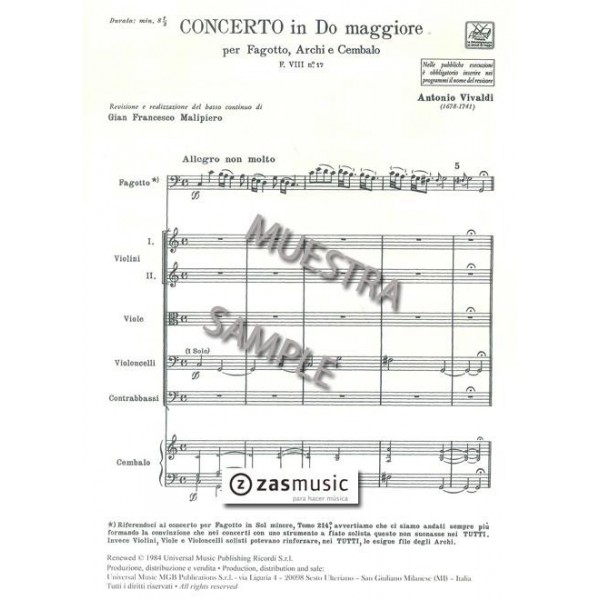 Vivaldi: Concerto in Do Maggiore F. VIII nº 17 RV 472