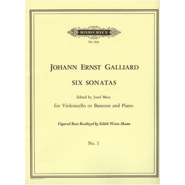 Galliard: Six sonatas for violoncello or bassoon and piano Sonata V