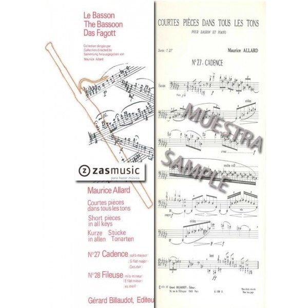 Allard: Short Pieces in all keys. fagot y piano 27 y 28