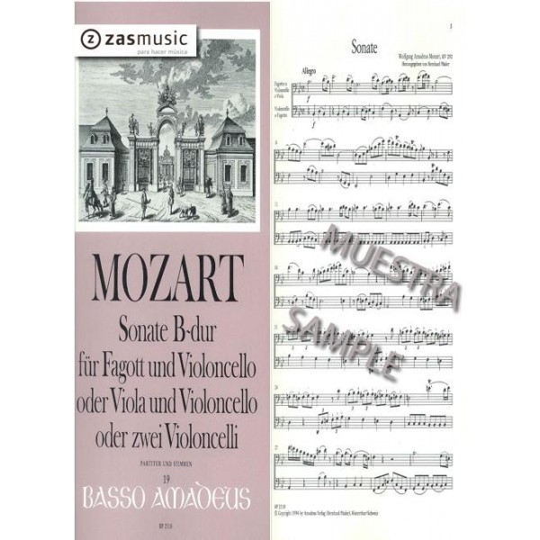 Mozart: Sonate in B-dur für fagott und Violoncello KV 292