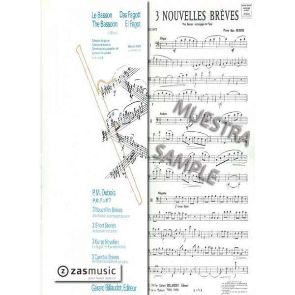 Dubois: 3 nouvelles Brèves pour basson accompagné de piano