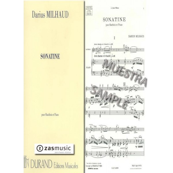 Milhaud, Darius: Sonatine pour Hautbois et Piano