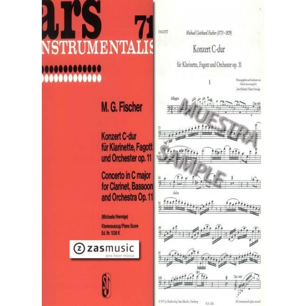 Fischer: Konzert C-dur für Klarinett, Fagott und Orchester op. 11