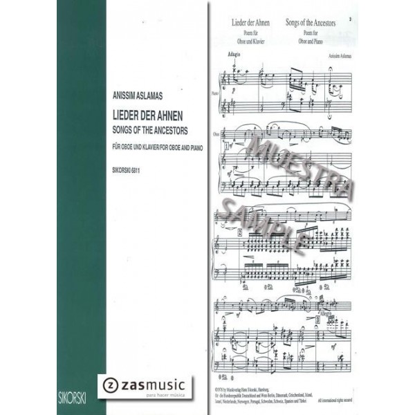 Aslamas: Songs of the Ancestors Poem for oboe and piano