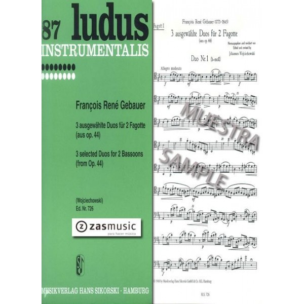 René Gebauer: 3 selected duos for 2 bassoons (from op. 44)