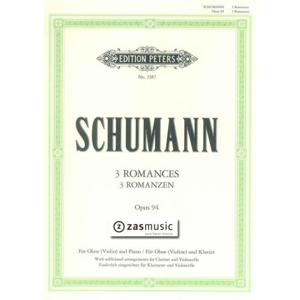 Schumann, Robert (1810-1856): 3 Romances for oboe (violin) and piano op. 94