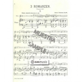 Schumann, Robert (1810-1856): 3 Romances for oboe (violin) and piano op. 94