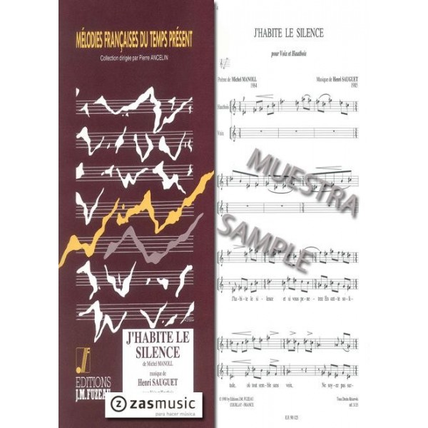 Manoll & Sauguet: J´habite le silence pour voix et hautbois