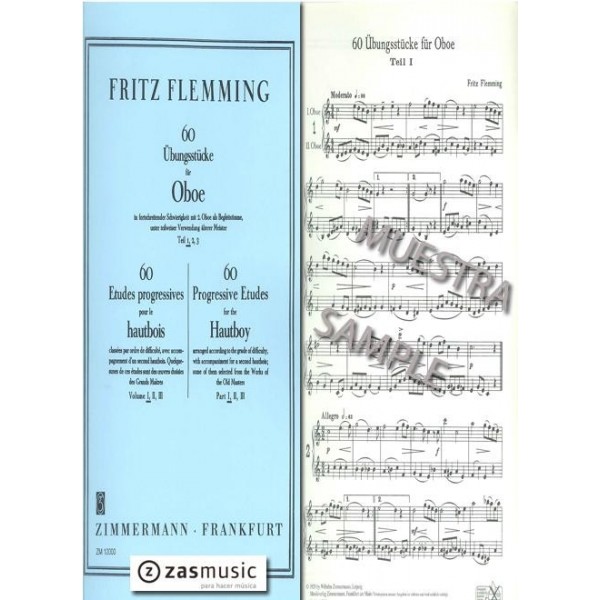 Flemming: 60 progressive etudes for the hautboy Part I
