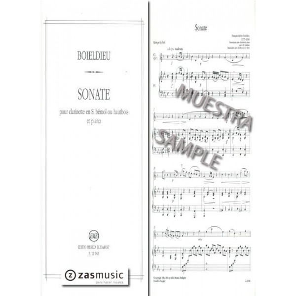 Boieldieu: Sonate pour Clarinette en Si b ou Hautbois et piano