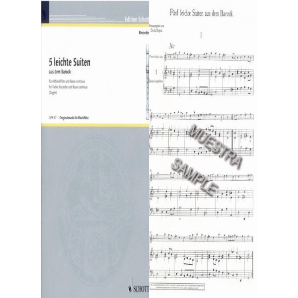 5 Leichte Suiten aus dem Barock para flauta(oboe o violin) y bajo continuo