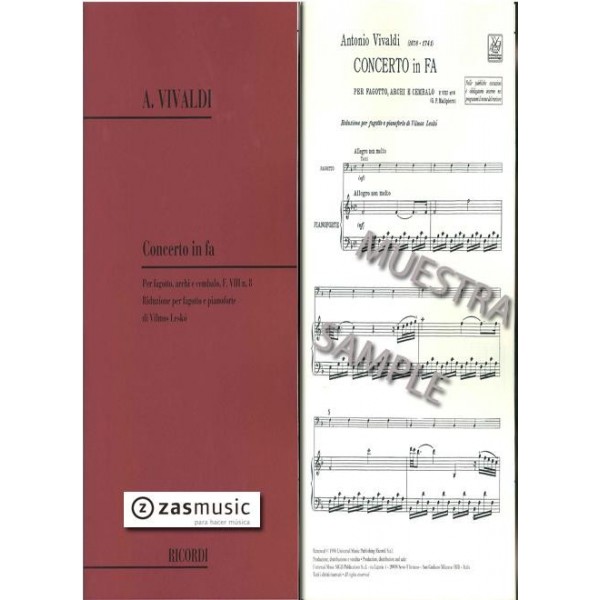 Vivaldi: Concerto in Fa per fagotto, archi e cembalo F VIII, 8