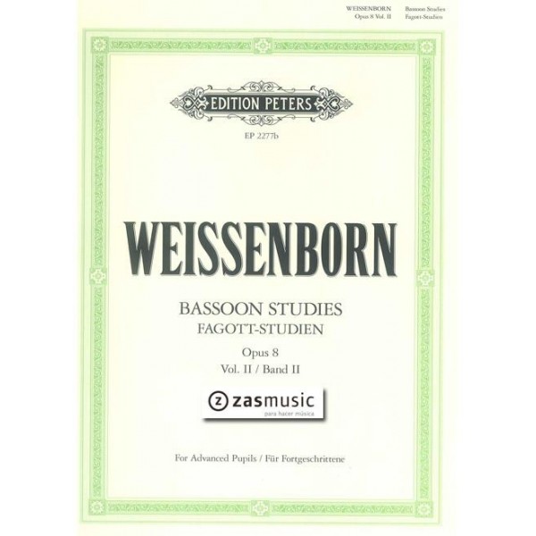 Weissenborn, Julius (1837-1888): Bassoon studies Op. 8 Volume II for Advanced Pupils