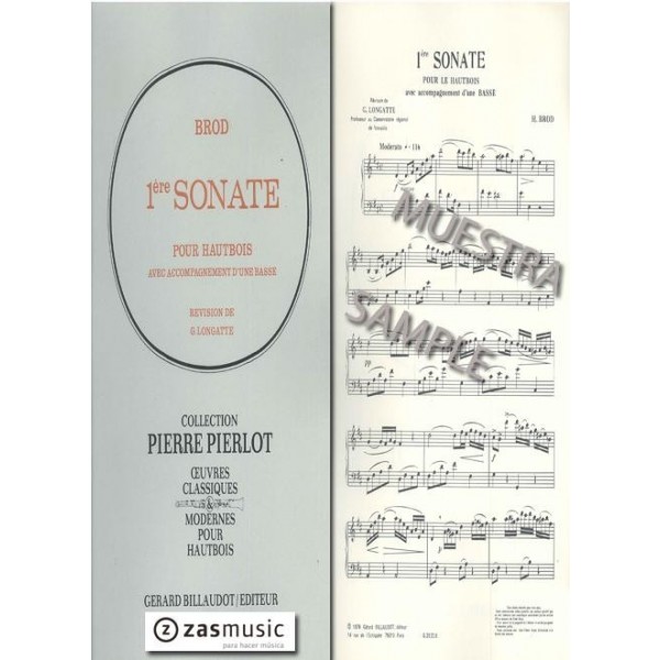 Brod, H.: 1E Sonate pour le hautbois avec accompagnement d´une basse