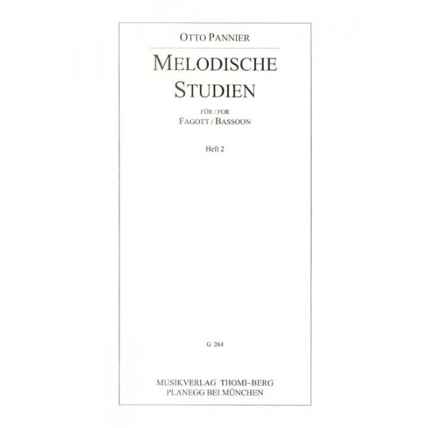 Pannier: Melodische Studien for Bassoon Vol 2