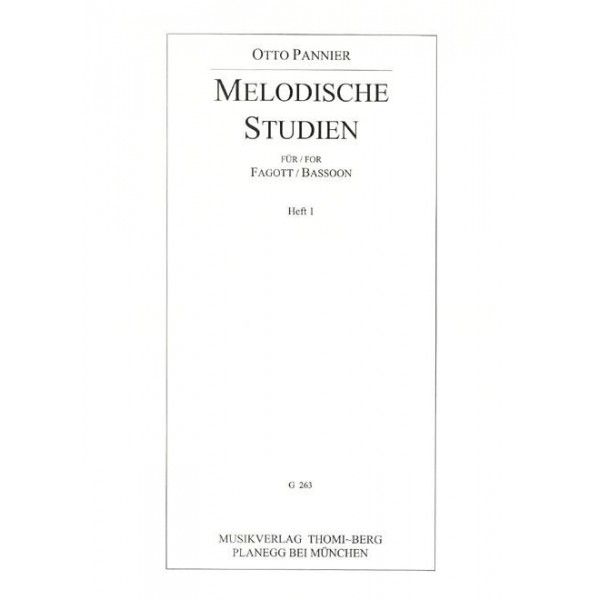 Pannier: Melodische Studien for Bassoon Vol 1