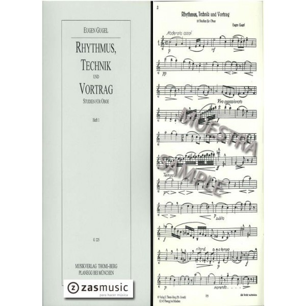 Gugel, Eugen: Rhythmus,Thecnik und Vortrag Studien fúr Oboe Helf 1